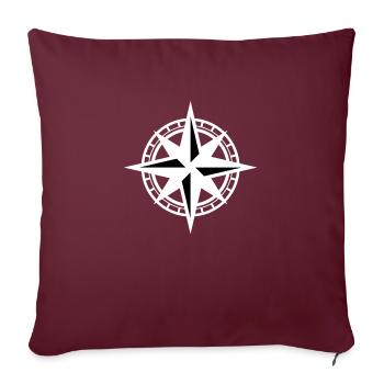 Nordic Star: Styled Compass Design - Sofa pillowcase 17,3'' x 17,3'' (45 x 45 cm) - burgundy - Front