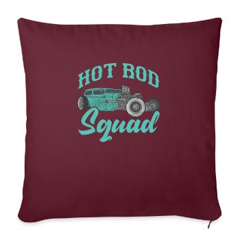 Hot Rod Squad Voiture américaine vintage classique - Housse de coussin décorative 45 x 45 cm - bordeaux - Devant