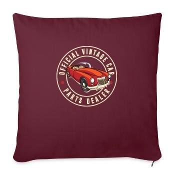 Revendeur officiel de pièces de voitures anciennes Classic Hot Rod - Housse de coussin décorative 45 x 45 cm - bordeaux - Devant