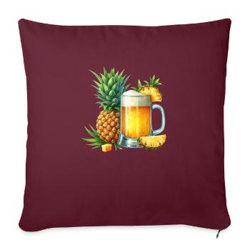 Été Lac Nature Flore Art Fleurs Mer Plage - Housse de coussin décorative 45 x 45 cm - bordeaux - Devant