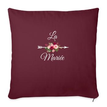 La mariée bouquet de fleurs flèche - Housse de coussin décorative 45 x 45 cm - bordeaux - Devant