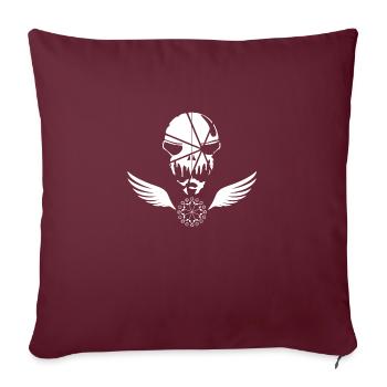 Biker Skull Bind T-Shirt - Sofakissenbezug 45 x 45 cm - Burgunderrot - Vorne