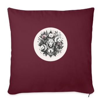 Lion crest animal - Sofa pillowcase 17,3'' x 17,3'' (45 x 45 cm) - burgundy - Front