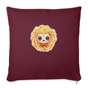 SPAGHETTI GIRL - Sofa pillowcase 17,3'' x 17,3'' (45 x 45 cm) - burgundy - Front