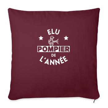 Elu pompier de l année - Housse de coussin décorative 45 x 45 cm - bordeaux - Devant