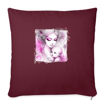 Flowers Women girl fashion design art female style - Sofa pillowcase 17,3'' x 17,3'' (45 x 45 cm) - burgundy - Front