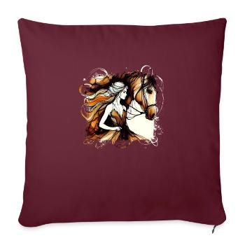 Blumen Frauen Mädchen Mode Design Kunst Weiblicher Stil - Sofakissenbezug 45 x 45 cm - Burgunderrot - Vorne