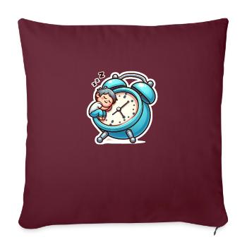 Alarm clock and sleep - Sofa pillowcase 17,3'' x 17,3'' (45 x 45 cm) - burgundy - Front
