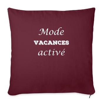 Mode vacances activé - Housse de coussin décorative 45 x 45 cm - bordeaux - Devant