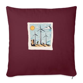 Wind turbine blades - Sofa pillowcase 17,3'' x 17,3'' (45 x 45 cm) - burgundy - Front