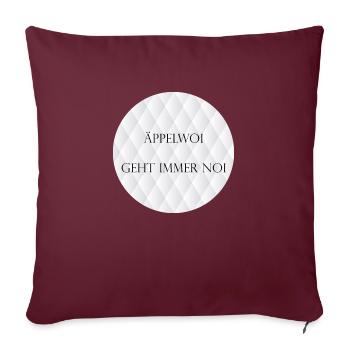 Äppelwoi geht immer Noi - Hessisch Spruch - Housse de coussin décorative 45 x 45 cm - bordeaux - Devant