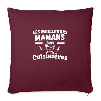 MAMAN CUISINIERE - Housse de coussin décorative 45 x 45 cm - bordeaux - Devant