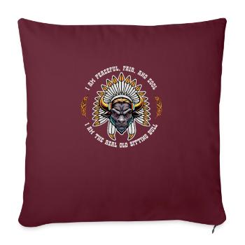 Chef indien amérindien Sitting Bull - Housse de coussin décorative 45 x 45 cm - bordeaux - Devant