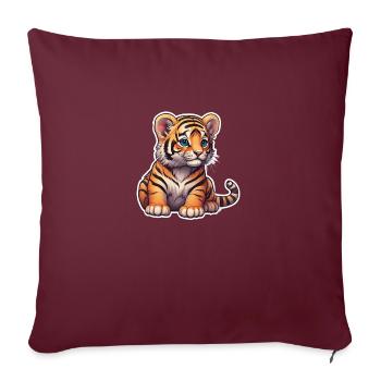BÉBÉ TIGRE 6 - Housse de coussin décorative 45 x 45 cm - bordeaux - Devant