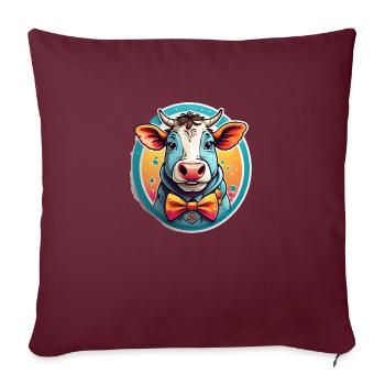 Funny Cow Comic - Sofa pillowcase 17,3'' x 17,3'' (45 x 45 cm) - burgundy - Front