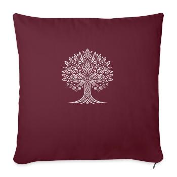 Yggdrasil Tribal Baum - Sofakissenbezug 45 x 45 cm - Burgunderrot - Vorne