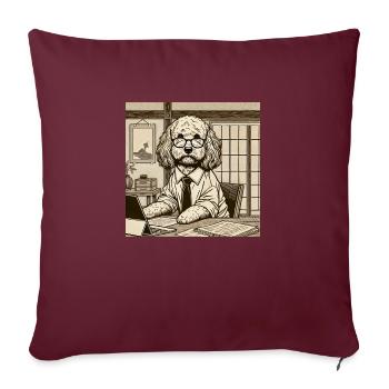 Japan Ukijo e Stil Schreibtisch Cockapoo - Sofakissenbezug 45 x 45 cm - Burgunderrot - Vorne