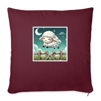 Counting sheep at night - Sofa pillowcase 17,3'' x 17,3'' (45 x 45 cm) - burgundy - Front