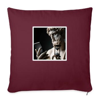 Temps de téléphone portable - Housse de coussin décorative 45 x 45 cm - bordeaux - Devant