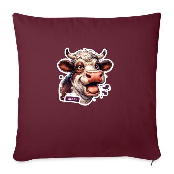 Cow funny all right - Sofa pillowcase 17,3'' x 17,3'' (45 x 45 cm) - burgundy - Front