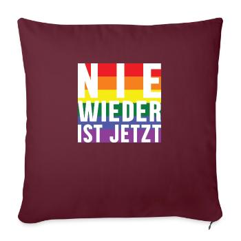 Plus jamais le lettrage Pride - Housse de coussin décorative 45 x 45 cm - bordeaux - Devant