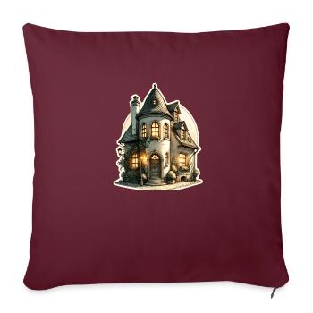 Maison romantique - Housse de coussin décorative 45 x 45 cm - bordeaux - Devant
