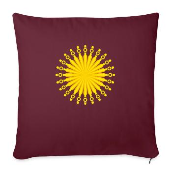 Abstract Fairground Vintage Style Sunflower - Sofa pillowcase 17,3'' x 17,3'' (45 x 45 cm) - burgundy - Front