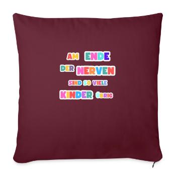 Au bout des nerfs, il reste tellement d’enfants - Housse de coussin décorative 45 x 45 cm - bordeaux - Devant