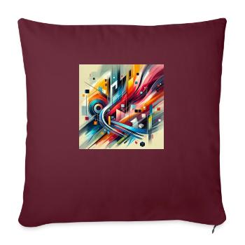 Living Harmony - Peinture abstraite - Housse de coussin décorative 45 x 45 cm - bordeaux - Devant