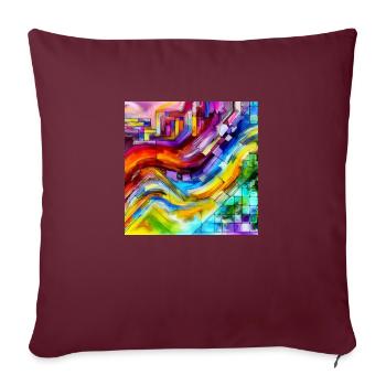 Éclat moderne - Peinture abstraite - Housse de coussin décorative 45 x 45 cm - bordeaux - Devant