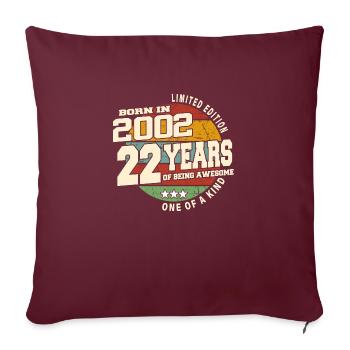 2002 Vintage Retro Classic 22 Jahre - Sofakissenbezug 45 x 45 cm - Burgunderrot - Vorne