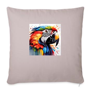 Parrot coloured - Sofa pillowcase 17,3'' x 17,3'' (45 x 45 cm) - light taupe - Front