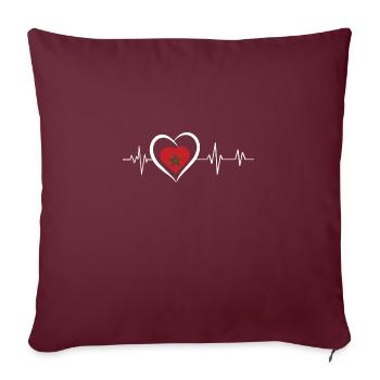 battement de cœur Maroc - Housse de coussin décorative 45 x 45 cm - bordeaux - Devant