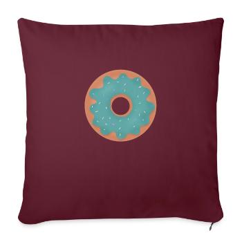 Beignet avec glaçage turquoise - Housse de coussin décorative 45 x 45 cm - bordeaux - Devant