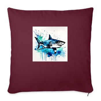 Shark - Sofa pillowcase 17,3'' x 17,3'' (45 x 45 cm) - burgundy - Front