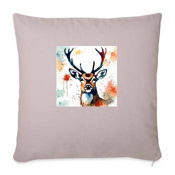Deer Painting - Sofa pillowcase 17,3'' x 17,3'' (45 x 45 cm) - light taupe - Front