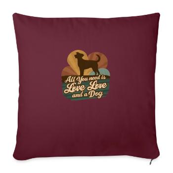 chiot chien - Housse de coussin décorative 45 x 45 cm - bordeaux - Devant