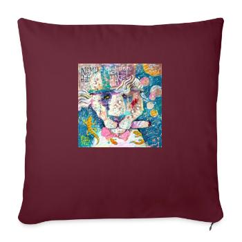Cosmos Lion - Housse de coussin décorative 45 x 45 cm - bordeaux - Devant