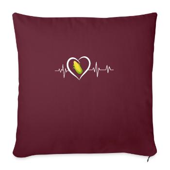 battement de cœur maïs - Housse de coussin décorative 45 x 45 cm - bordeaux - Devant