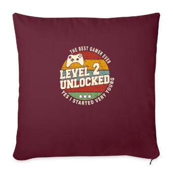 Original 2022 2e Anniversaire Cadeau Retro - Housse de coussin décorative 45 x 45 cm - bordeaux - Devant