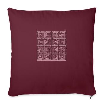 LabySquare 2 (White Monochrome) - Sofa pillowcase 17,3'' x 17,3'' (45 x 45 cm) - burgundy - Front
