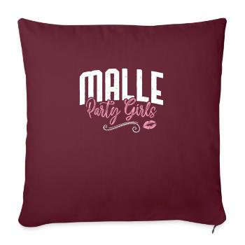 Les fêtardes de Malle s'embrassent - Housse de coussin décorative 45 x 45 cm - bordeaux - Devant