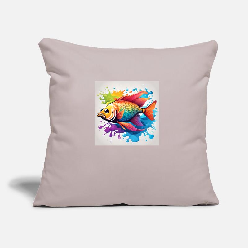Fish colored sad Sofa pillowcase 17,3'' x 17,3'' (45 x 45 cm)