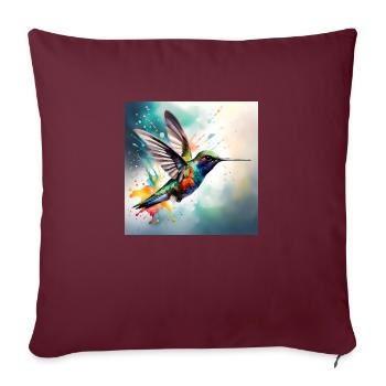 Kolibri farbig - Sofakissenbezug 45 x 45 cm - Burgunderrot - Vorne