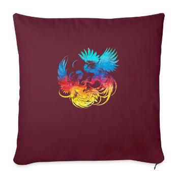 Coq, tup, combat, animal, isolé, coloré, poulet - Housse de coussin décorative 45 x 45 cm - bordeaux - Devant