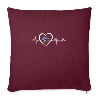 battement de cœur fleurs - Housse de coussin décorative 45 x 45 cm - bordeaux - Devant