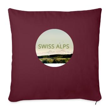 Schweizer Alpen rund Heißluftballone Bodensee - Sofakissenbezug 45 x 45 cm - Burgunderrot - Vorne