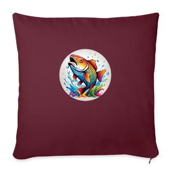 Fish Round Batch - Sofa pillowcase 17,3'' x 17,3'' (45 x 45 cm) - burgundy - Front