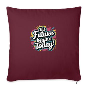 Retour à l’école - Housse de coussin décorative 45 x 45 cm - bordeaux - Devant