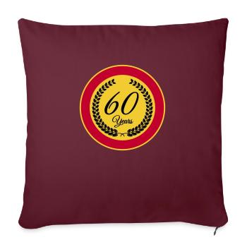 60 years - Sofa pillowcase 17,3'' x 17,3'' (45 x 45 cm) - burgundy - Front